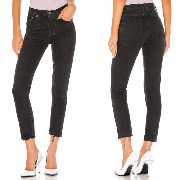 AGOLDE Jamie High Rise Classic Skinny Jeans Plume